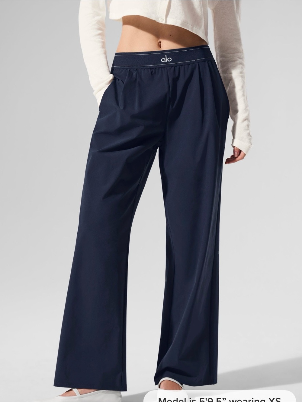 ALO Yoga Navy Suit Up Trousers